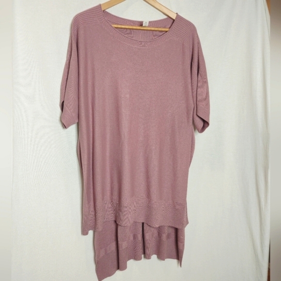 Lululemon Be At Ease Poncho Soft Rose Pink One Size Cashmere Blend Knit - Picture 4 of 7